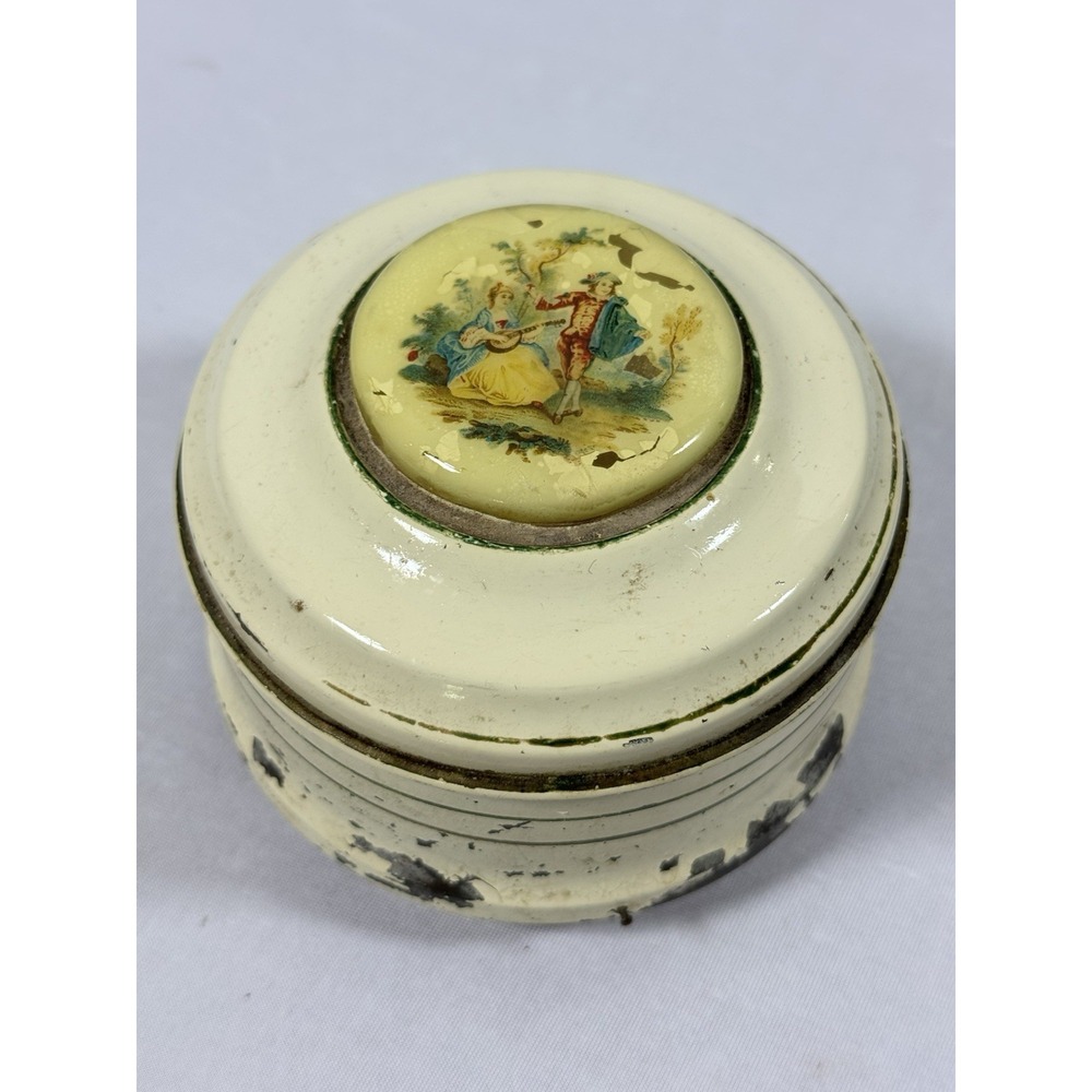 Vintage 50's Powder Puff Music Box Trinket Box